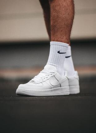 Мужские женские белые кроссовки найк nike air force 1 white [36-45] топ качество4 фото