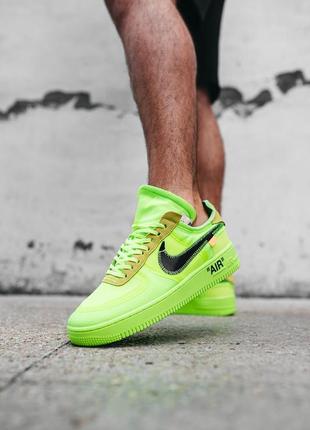 Мужские кроссовки nike air f0rce 1 off-white volt#найк