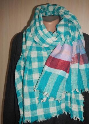 Стильний шарф mango р. 186см х 86см бавовна, віскоза