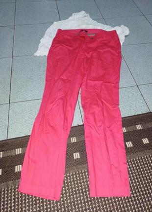 Брюки рожеві штани літні1 фото