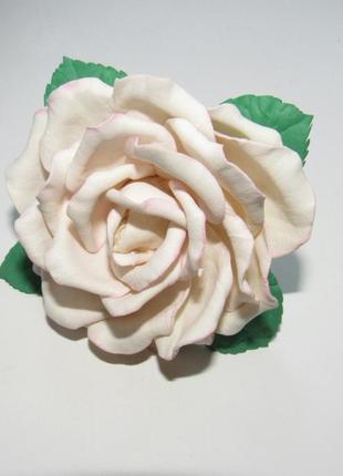 Шикарна троянда,прикраса на волосся,на гумці,ризинка1 фото