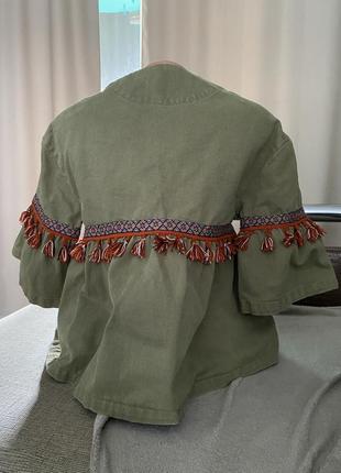 Рубашка zara с укороченным рукавом , жакет2 фото