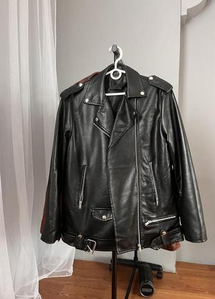 Куртка косуха черная тренд кожаная кожанка эко кожа в виде zara