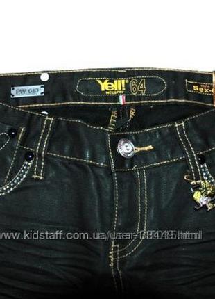 Yell италия новые джинсы черные с пропиткой и в стразах р. 27s10 фото