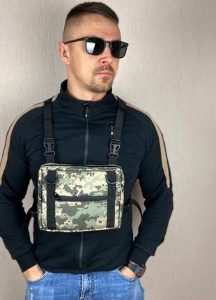 Тактична нагрудна чоловіча сумка піксель