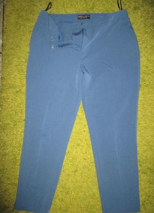 Синие летние зауженые брюки,12р,пот42-44см