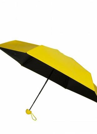 Компактна парасолька в капсулі-футлярі жовта, маленька парасолька в капсулі. колір: жовтий5 фото