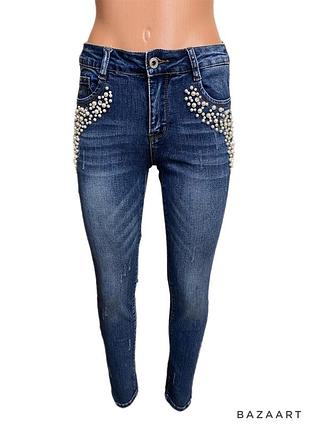 Джинсы с жемчужинками