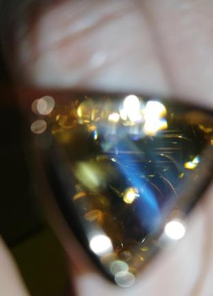 💎 кольцо золотое с камнем большим камень цитрин цвет золото перстень каблучка бижутерия люкс класса8 фото