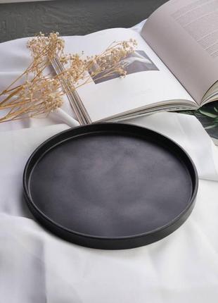 Декоративный гипсовый поднос basic, фото реквизит для предметной съемки ⟷25см,↑2см