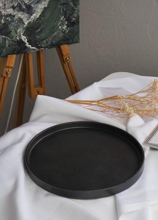 Декоративный гипсовый поднос basic, фото реквизит для предметной съемки ⟷25см,↑2см