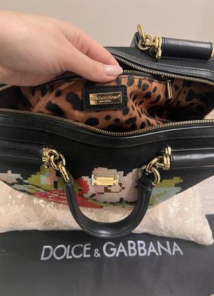 Сумка dolce gabbana вишивка+шкіра4 фото