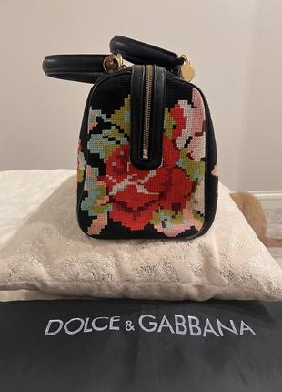 Сумка dolce gabbana вишивка+шкіра6 фото