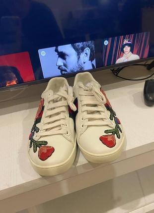 Оригинальные gucci ace embroidered floral кроссовки4 фото