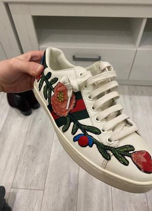 Оригинальные gucci ace embroidered floral кроссовки5 фото