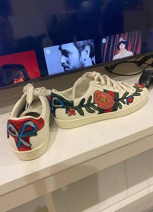 Оригинальные gucci ace embroidered floral кроссовки2 фото