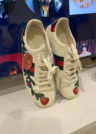 Оригинальные gucci ace embroidered floral кроссовки3 фото