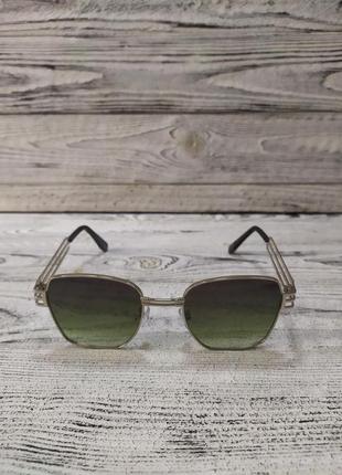 Сонцезахисні окуляри зелені, унісекс у металевій оправі (без брендових)2 фото