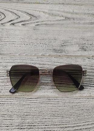 Солнцезащитные очки зеленые, унисекс в металлической оправе ( без брендовые )6 фото