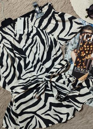 Красивый топ зебра с поясом на плече /блузка /блуза3 фото