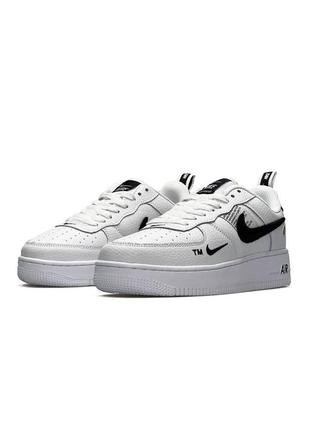 Кроссовки nike air force 1 бело-черные стильные, красивые унисекс