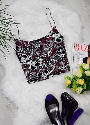 Цветочный кроп топ майка тонкие брители