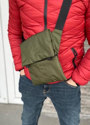 Мужская тактичнк зеленая сумка планшетка через плечо2 фото