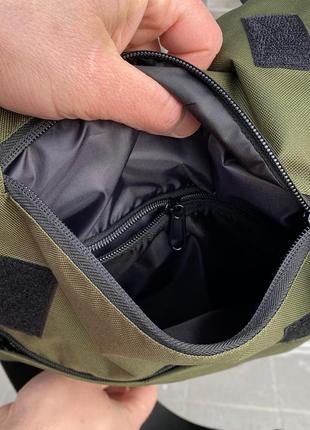 Мужская тактичнк зеленая сумка планшетка через плечо4 фото