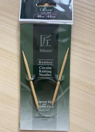 Clover takumi круговые спицы с удлиненным кончиком, бамбук япония