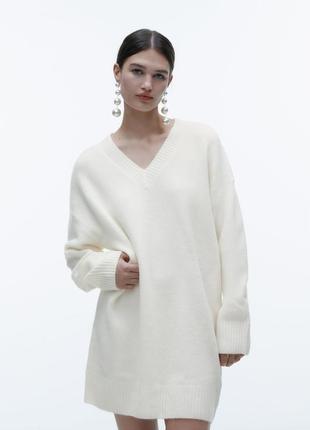 Zara короткое трикотажное платье, l