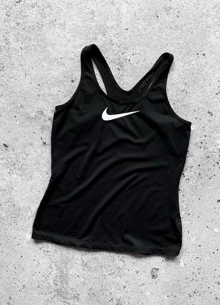 Nike pro women's black sports tank top женская спортивная майка