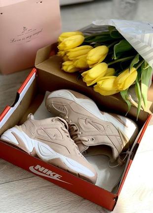 22 см кроссовки в стиле nike m2k tekno 'beige'1 фото