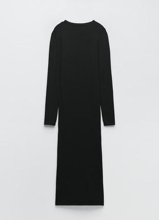 Zara трикотажное платье с асимметричным вырезом, m2 фото