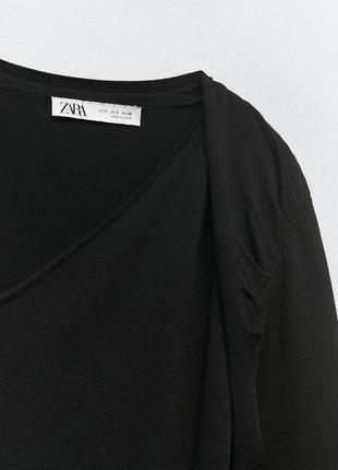 Zara трикотажное платье с асимметричным вырезом, m3 фото