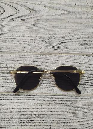 Солнцезащитные очки черные, унисекс в металлической оправе ( без брендовые )6 фото