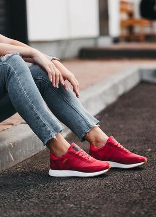 Замшевые кроссовки adidas iniki red / замшеві кросівки2 фото