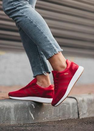 Замшевые кроссовки adidas iniki red / замшеві кросівки7 фото