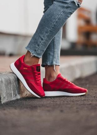 Замшевые кроссовки adidas iniki red / замшеві кросівки6 фото