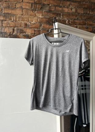 New balance women's gray sport t-shirt женская спортивная футболка