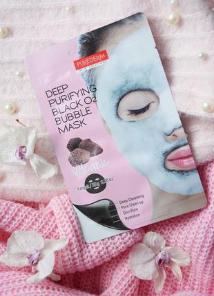 Киснева маска для обличчя purederm o2 bubble mask volcanic