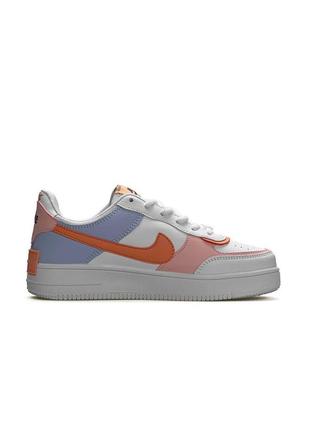 Женские кроссовки nike air force 1 shadow white orange sky7 фото