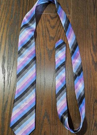 Яскрава смугаста шовкова краватка2 фото