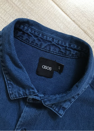 Стильная джинсовая рубашка, asos denim. s ворот 37/383 фото