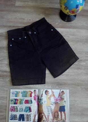 Джинсові шорти (гумки)з високою посадкою 36 акція 1 + 1 = 3 🎁