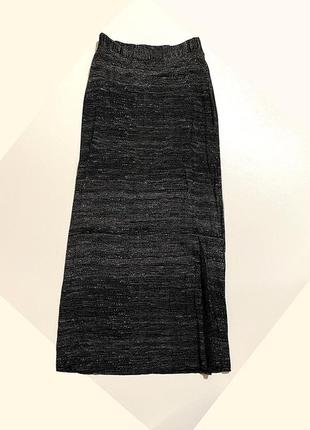 S f&f довга спідниця длинная юбка черная на резинці на резинке вискоза3 фото