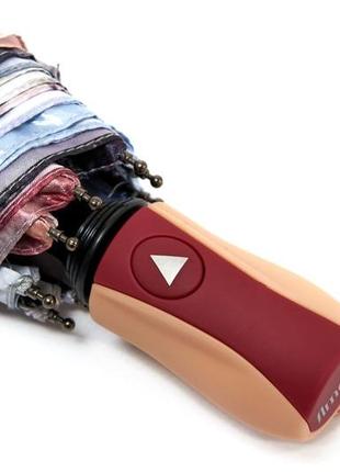 Стильный атласный женский зонт полуавтомат с пейзажами парижа