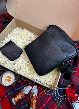 Подарунковий набір — luxury box london + bifold для чоловіка сумка та гаманець із натуральної шкіри2 фото