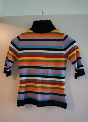 Радужный яркий полосатый свитер на осень/ размер s