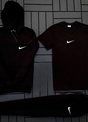 Худі+штани+футболка nike чорний1 фото