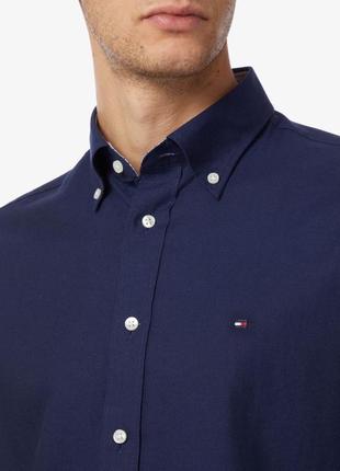Мужская синяя рубашка tommy hilfiger бренд1 фото